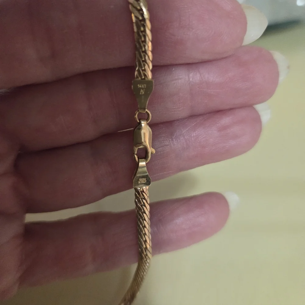 VINTAGE 1 CARAT DIAMOND NECKLACE WITH 14KT GOLD CHAIN - Picture 9 of 11